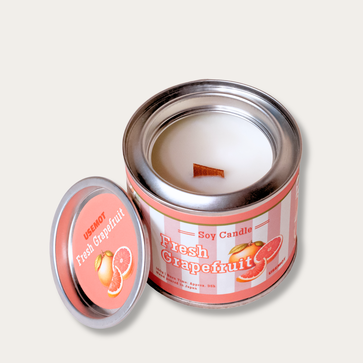 フレッシュグレープフルーツ - ペンキ缶キャンドル